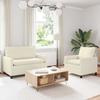 Sofa Set 2 pcs Cream Fabric