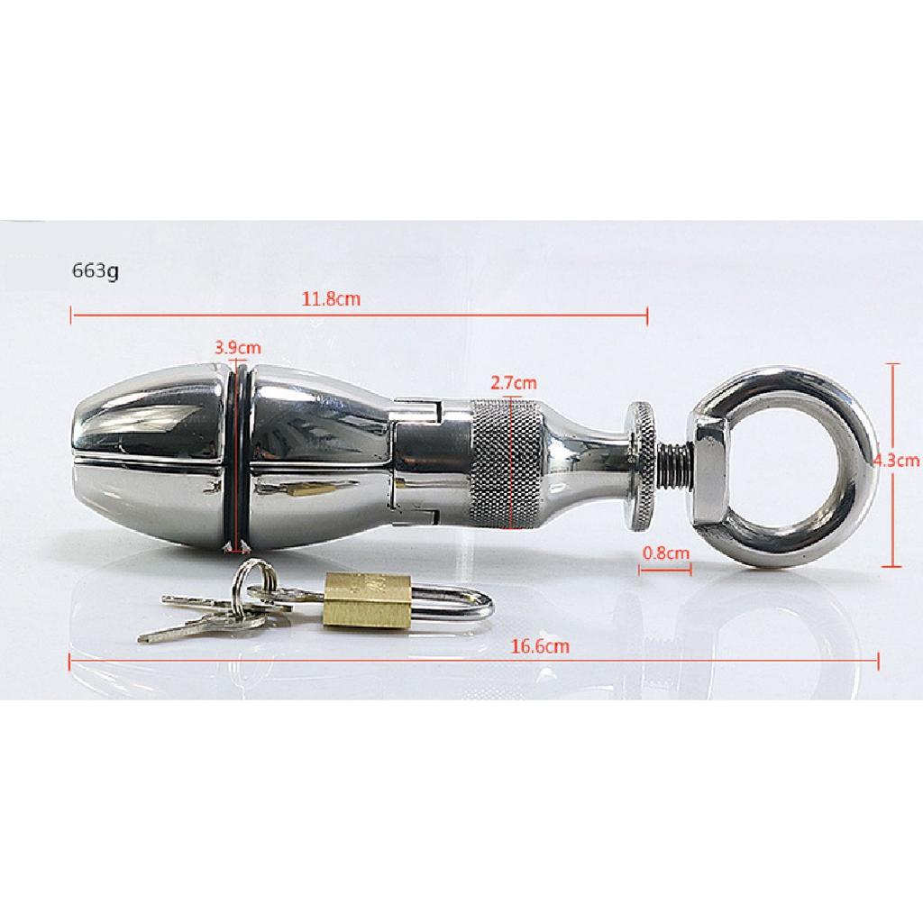Upgradovaný těžký anální dilatační kolík Otevřít a zavřít zámek vaginálního expandéru Nastavitelný kovový anální kolík SM Retro Tools Sex