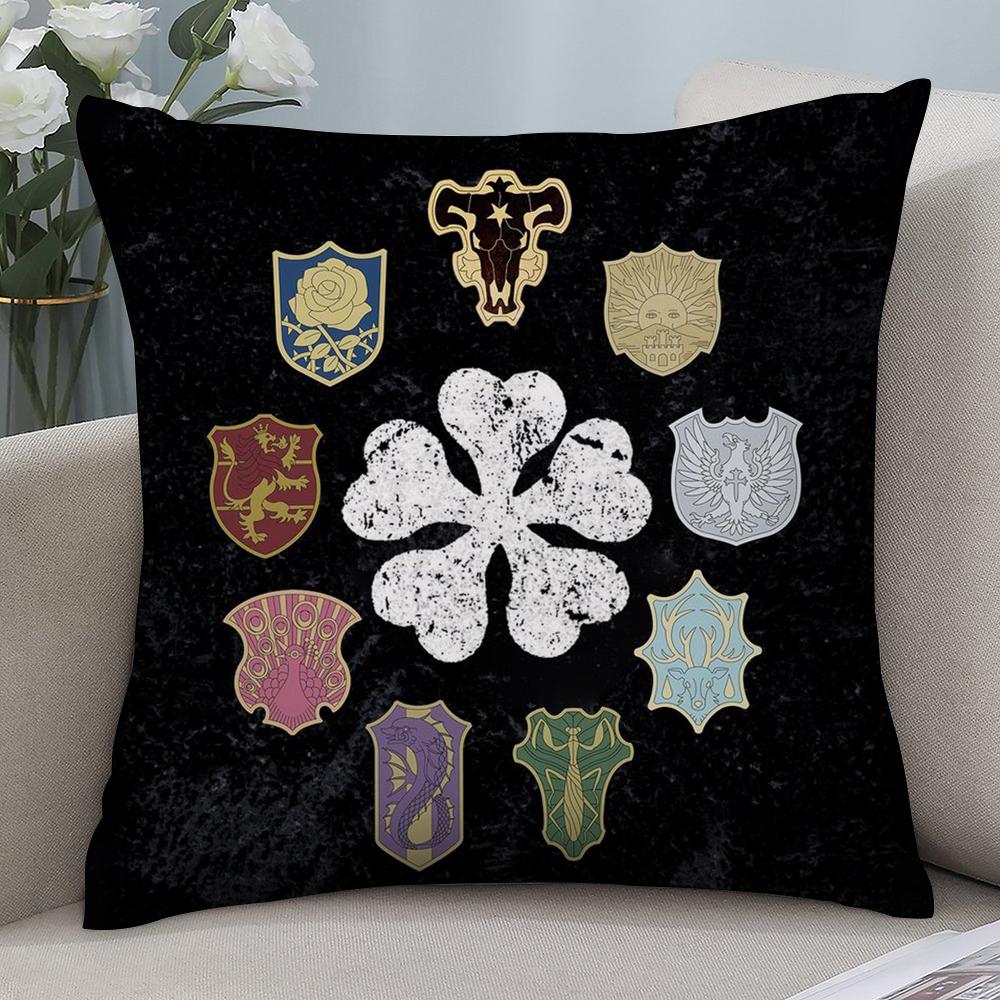 Hot Anime B-Black Clover Pillow Case Short Plush Sofa Decorative Gift Home Double-sided Printing Cushion