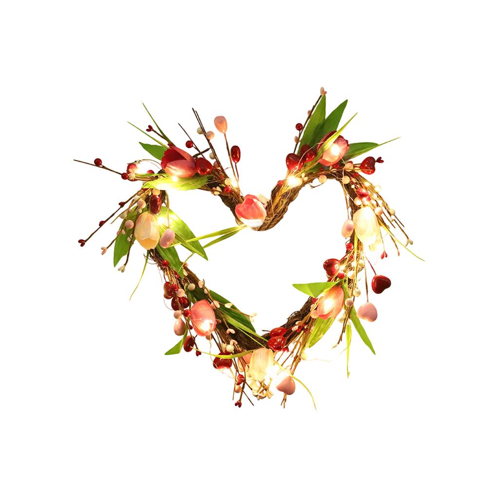 Valentine's Day Heart,Shaped Decorative Wall Hanging Artificial  Heart,Shaped Flower Arrangement Home Floral Wreath Wedding Decorations