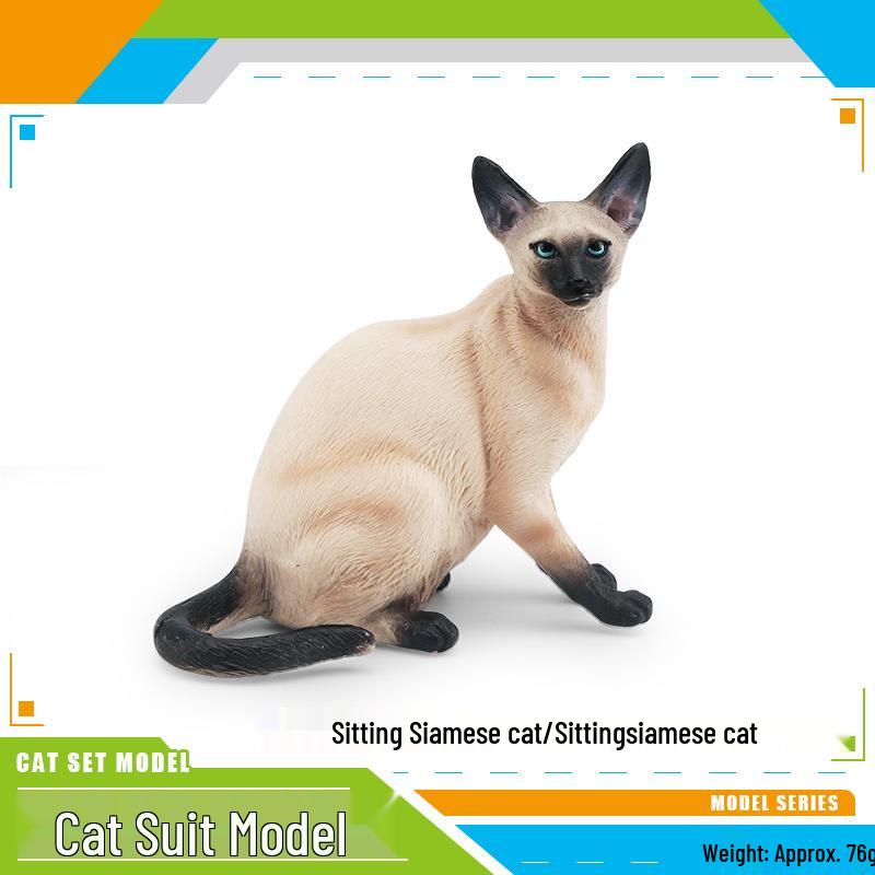 Children's Black and White Kitten Simulation Set - Toy Cat Figurine