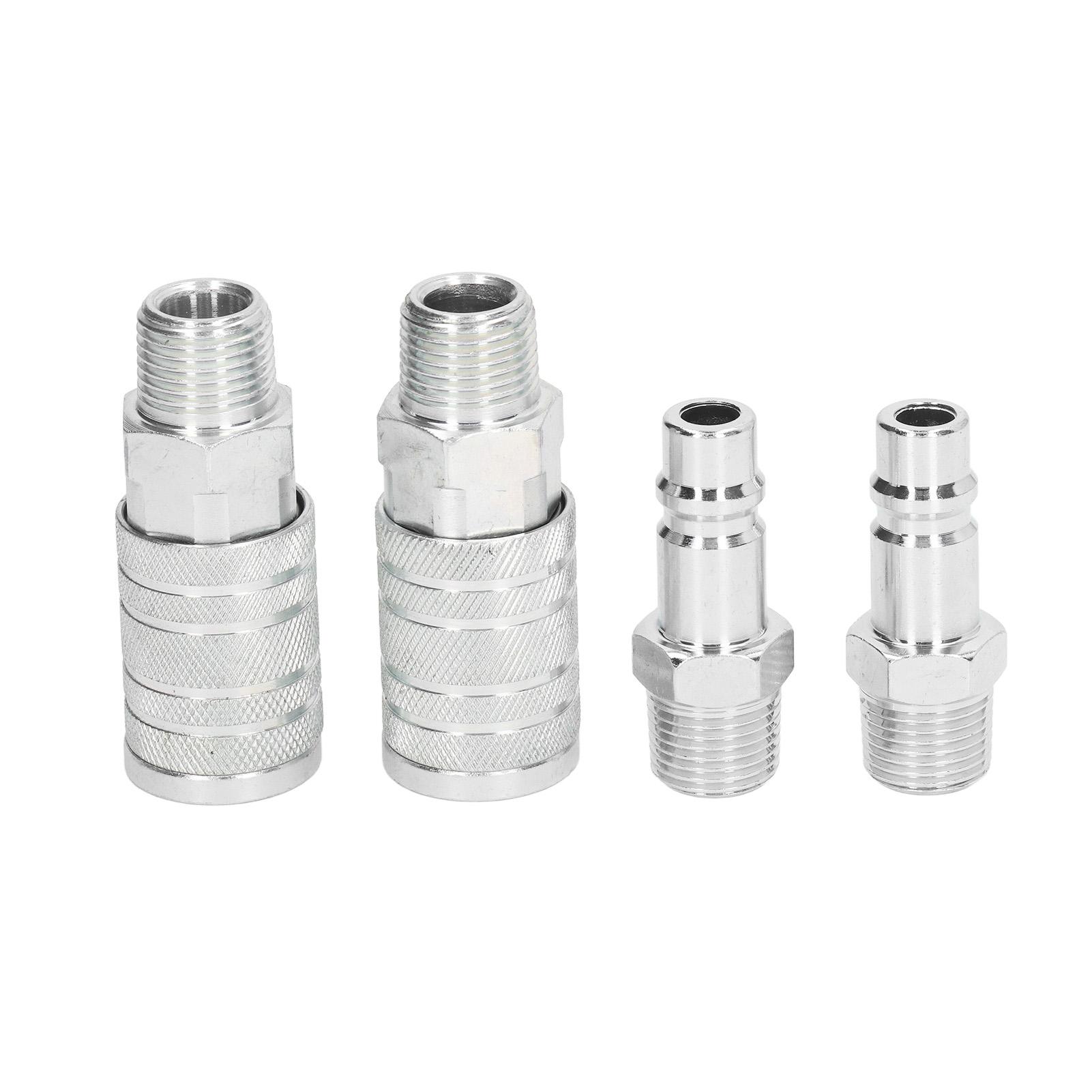 

4 шт. Фітинг для повітряного шланга Швидкознімний з єднувач 1/2 дюйма NPT Зовнішня Внутрішня 300PSI Високий потік Пневматичний шланг