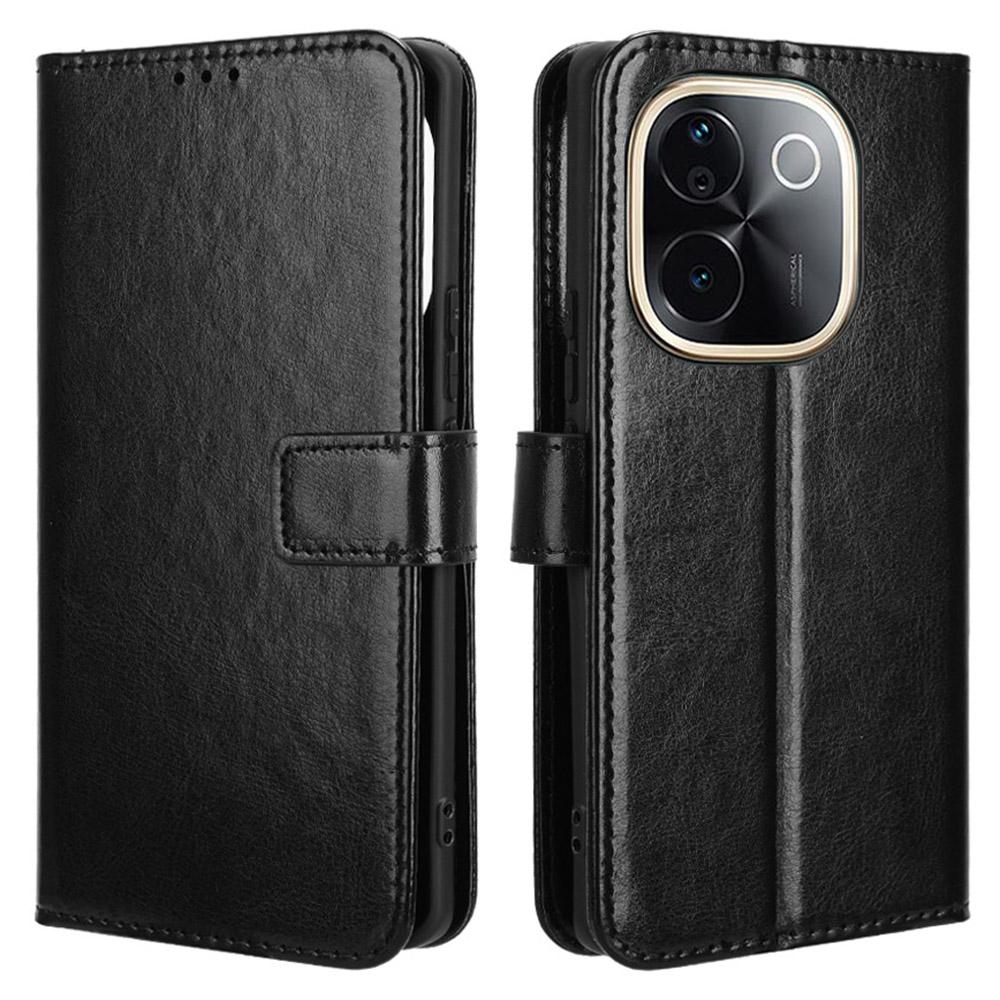 For Vivo T3 Pro 5G/iQOO Z9s Pro 5G Case Crazy Horse Texture PU Leather Phone Wallet Cover