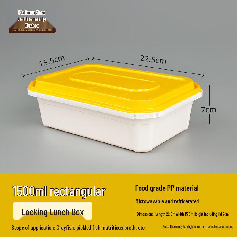 Disposable Rectangular Food Container with Lock Lid