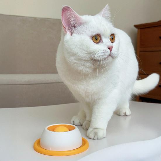 Bol de Lins pentru Animale de Companie Distribuitor de Recompense Lichide Minge de Lins pentru Câini Antiderapant Hrănitor Lent cu Minge Rotativă