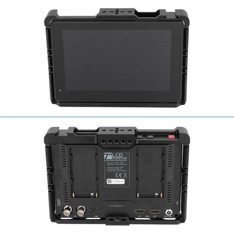 Professional Monitors Cage Camera Full Cage Aluminum Video Rig Shutter Button Cold Shoe Base for HT7S Monitors Accessories