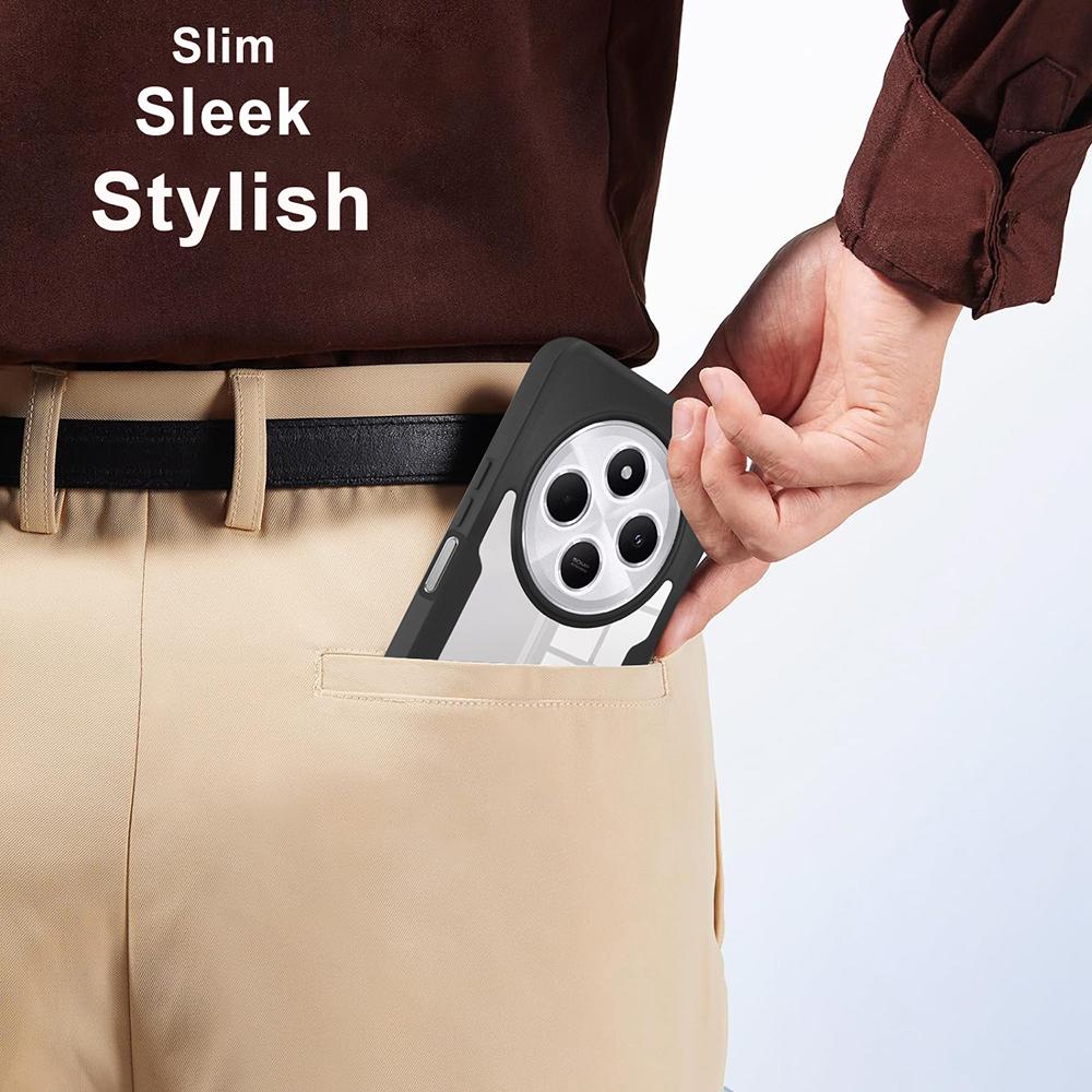 Phone Case For Xiaomi Redmi 14C 4G/14R 5G/A4 5G/Poco C75 4G,Acrylic+TPU Clear Cover with PET Screen Film