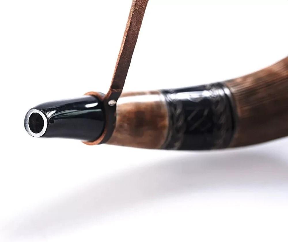 Mittelalterliches VIKING WAR HORN Kampftrompete Handgraviertes Blashorn 16 Zoll Geschenk Naturhorn Jagdhorn Jagdwerkzeug Geschenk Dekor