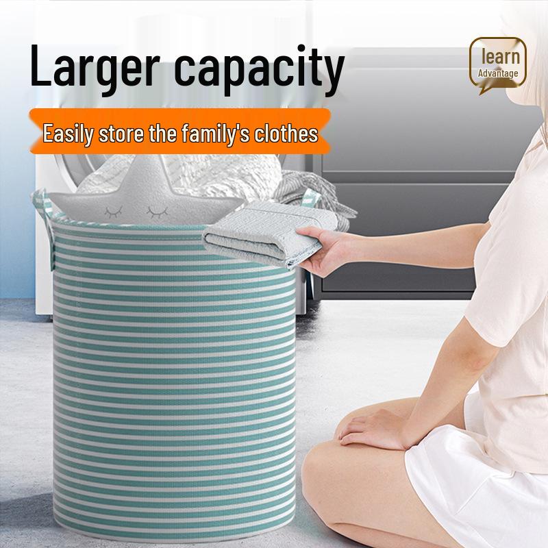 Collapsible Fabric Laundry and Storage Basket for Clothes and Toys