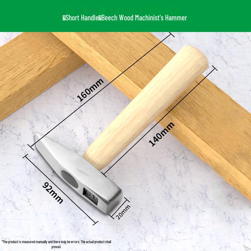 

Sheep Horn Multifunctional Mini Sledgehammer: Octagonal Woodworking Hammer with Solid Wood Short Handle for Household and Manual Nail Tasks.