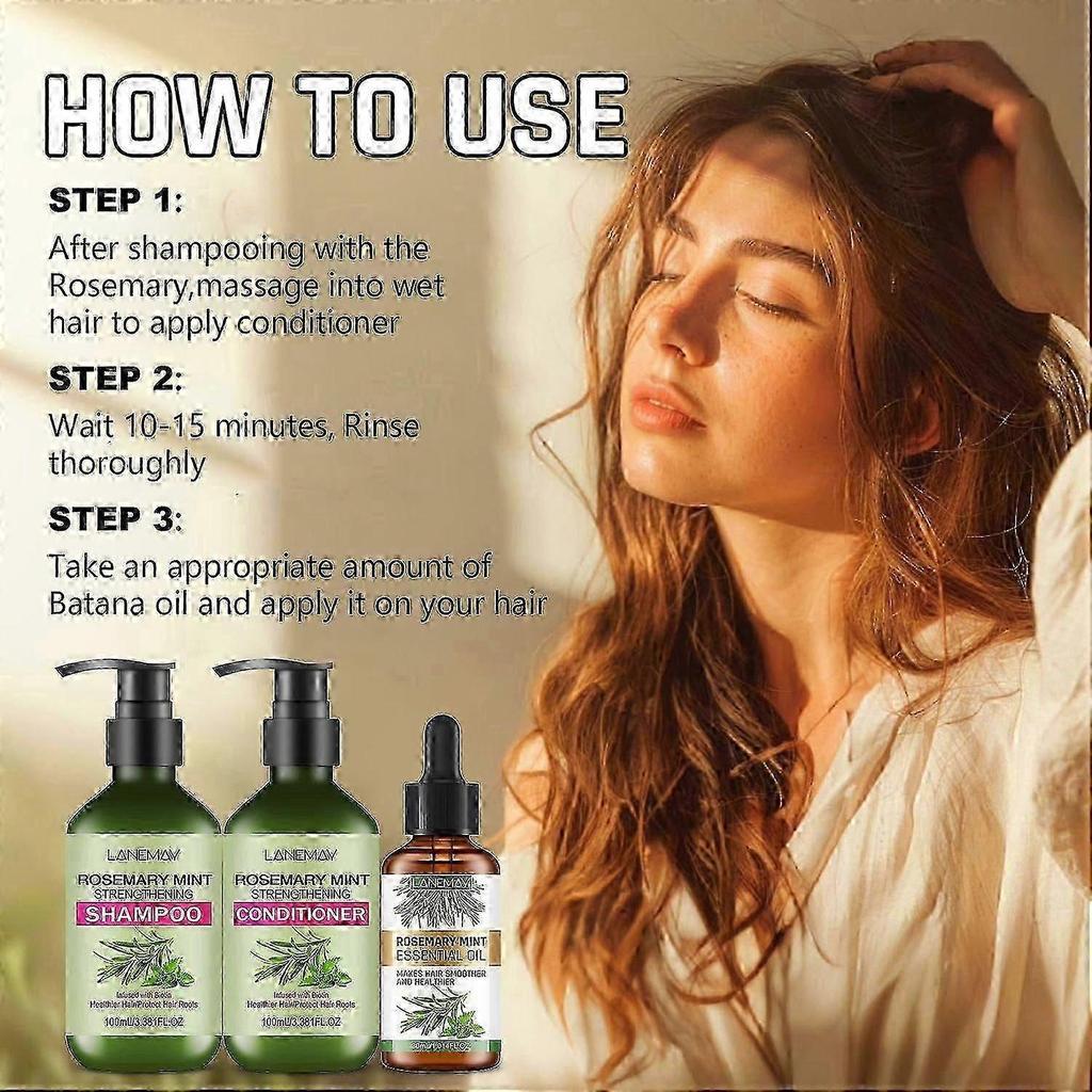 Rosemary Mint Set for Hair Growth,Hair Strengthening Serum for Dry Damaged Hair,Hair Loss Treatment & Thickens Hair,Scalp Care Promotes Hair Thickness