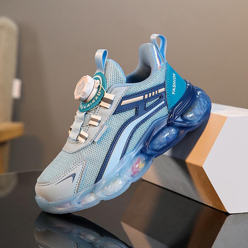 

Детские удобные кроссовки для бега Four Seasons, трендовая обувь для мальчиков и девочек, повседневная дышащая спортивная обувь для спортзала 28 синий