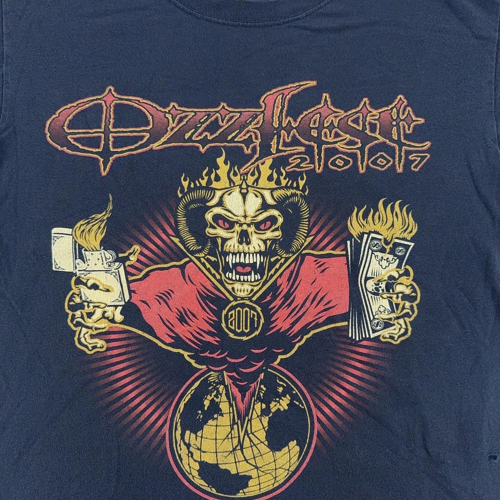 Оззи Осборн Ozzfest 2007 Футболка Мужская Черная Тур Концерт Метал-Группа Футболка Унисекс XXXXL