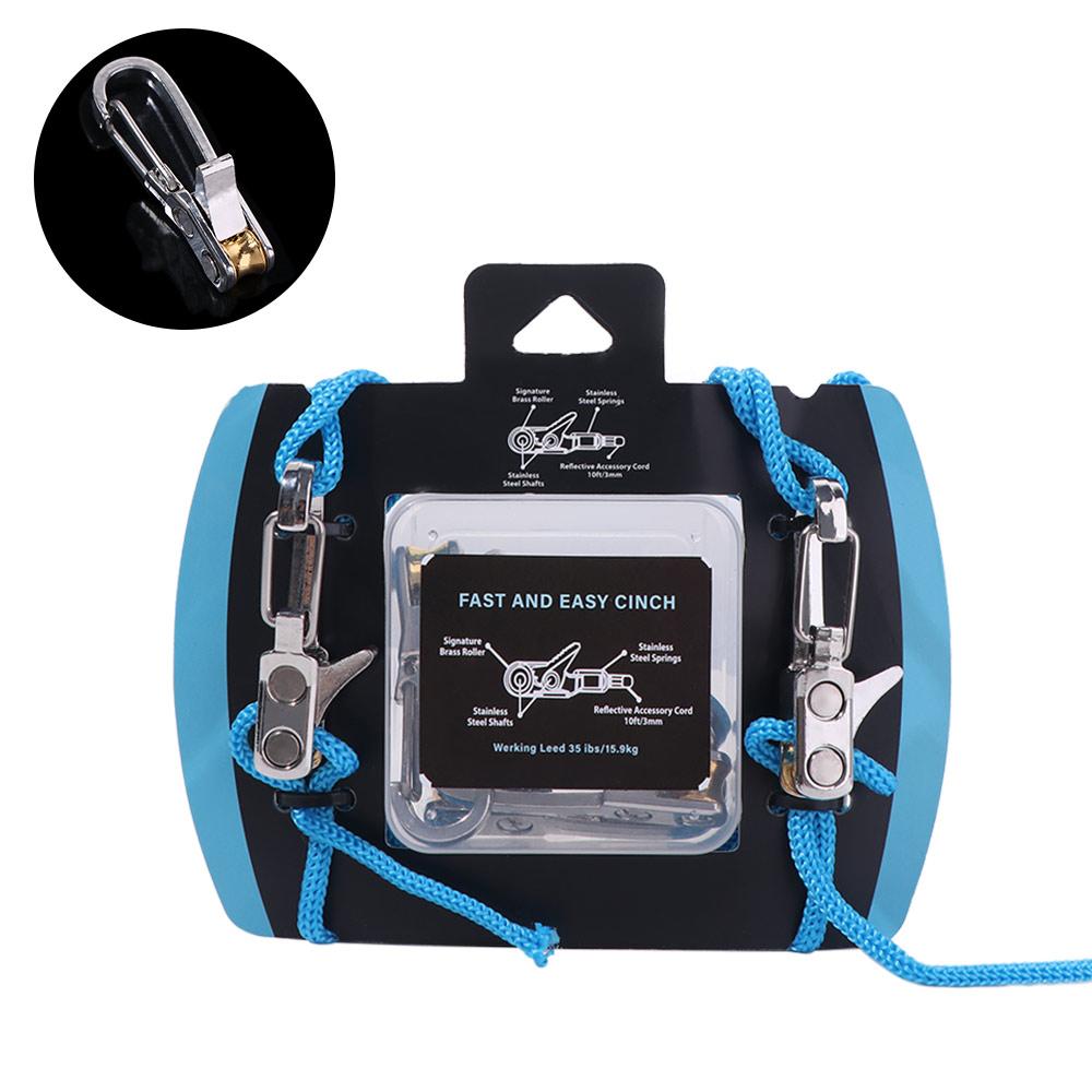 Non-Slip Paracord Adjusters 6 Hooks Cable Puller Secure Rope Tension Adjuster  Camping