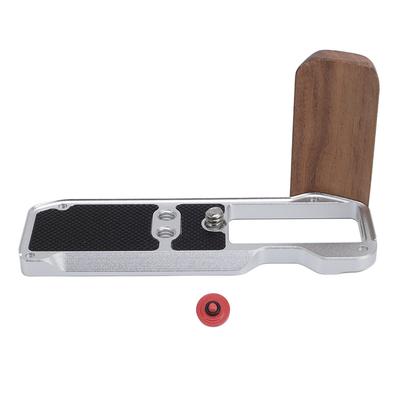 Camera L Shape Grip for Arca Quick Release Plate Aluminum Alloy L Shape Bracket with Wood Handle
