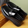 Fashion 2025 Summer New Designer Leather Shoes for Men  Fashion Casual Hallow Loafers Male Solid Color Breathable Luxury Shoes Man