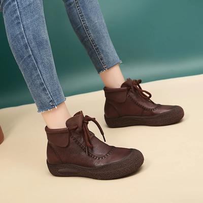 2024 New Women's Shoes Hot Selling Non-Slip Soft Sole Flat Shoes Casual Short Boots Autumn and Winter New Women's Boots