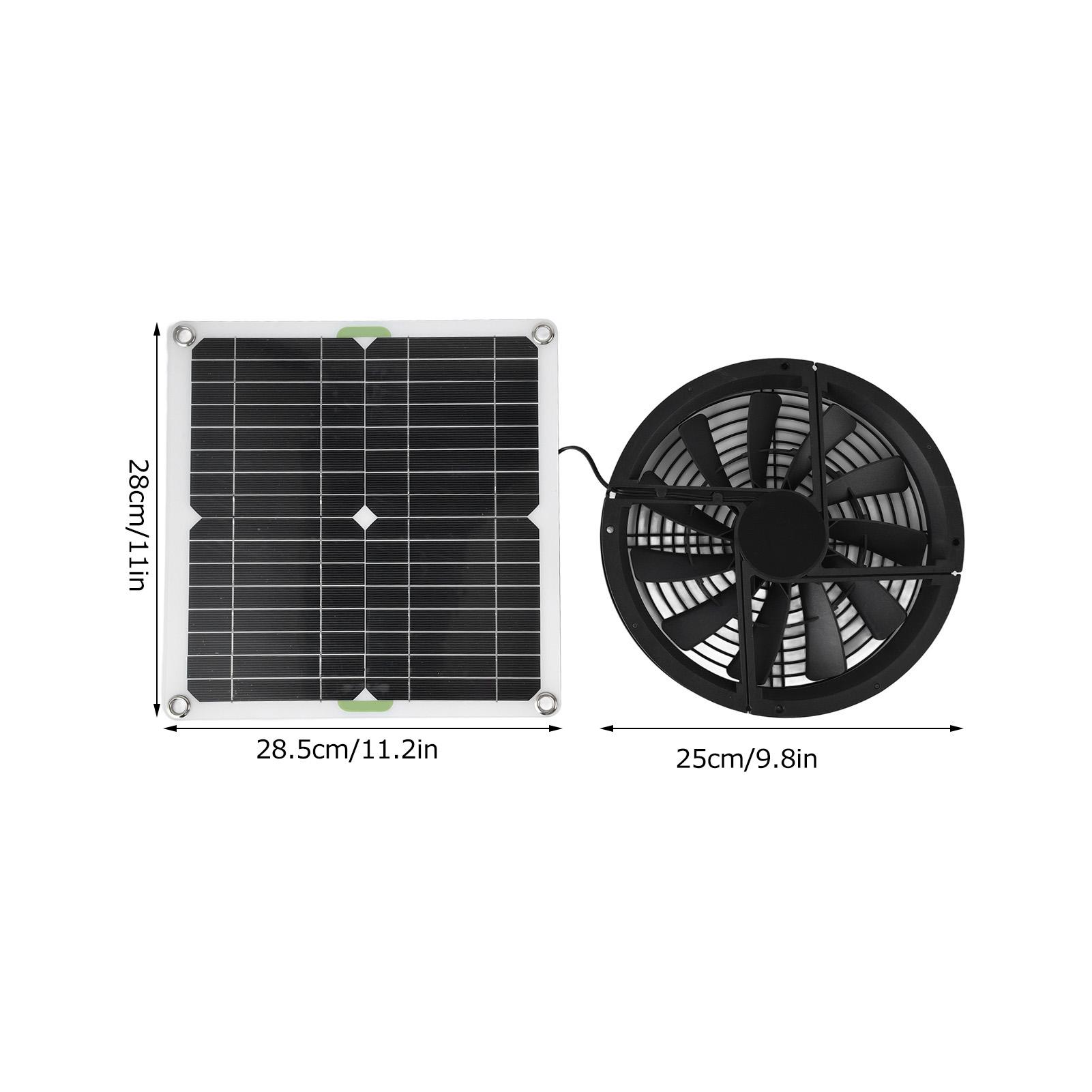 Solar Panel solar Fan Kit 10in 100W Waterproof Solar Panel Round Ventilation Case Exhaust Fan for Chicken Coop Greenhouse Shed