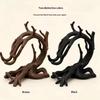 3D Printed Twisted Tree Root Phone Stand Holder Unique Branch Shaped Desktop Decor Sculpture Minimalist Black Cell Phone Support
