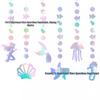 Underwater Mermaid Birthday Party Decoration Set: Pull Flags & Hanging Spirals for Girls