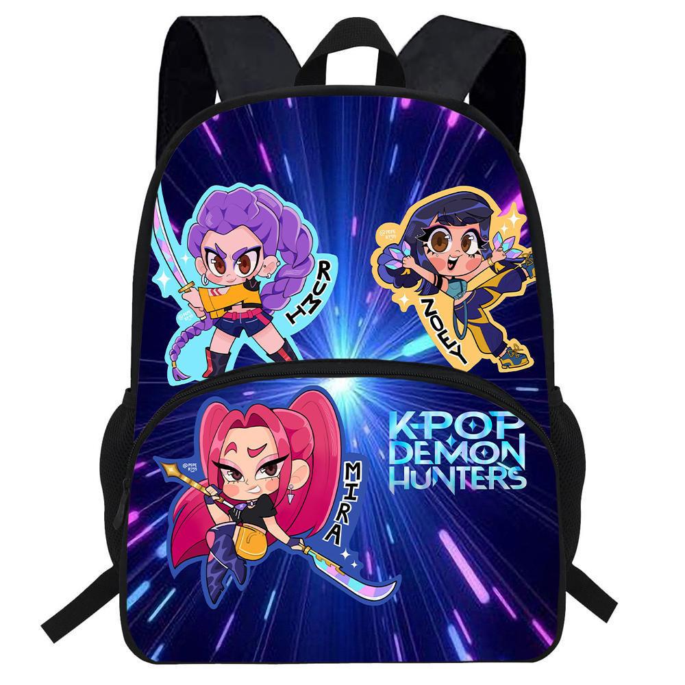 Hunters Demon Kpop Cartoon School Backpack Durable Material Anti Shock Students