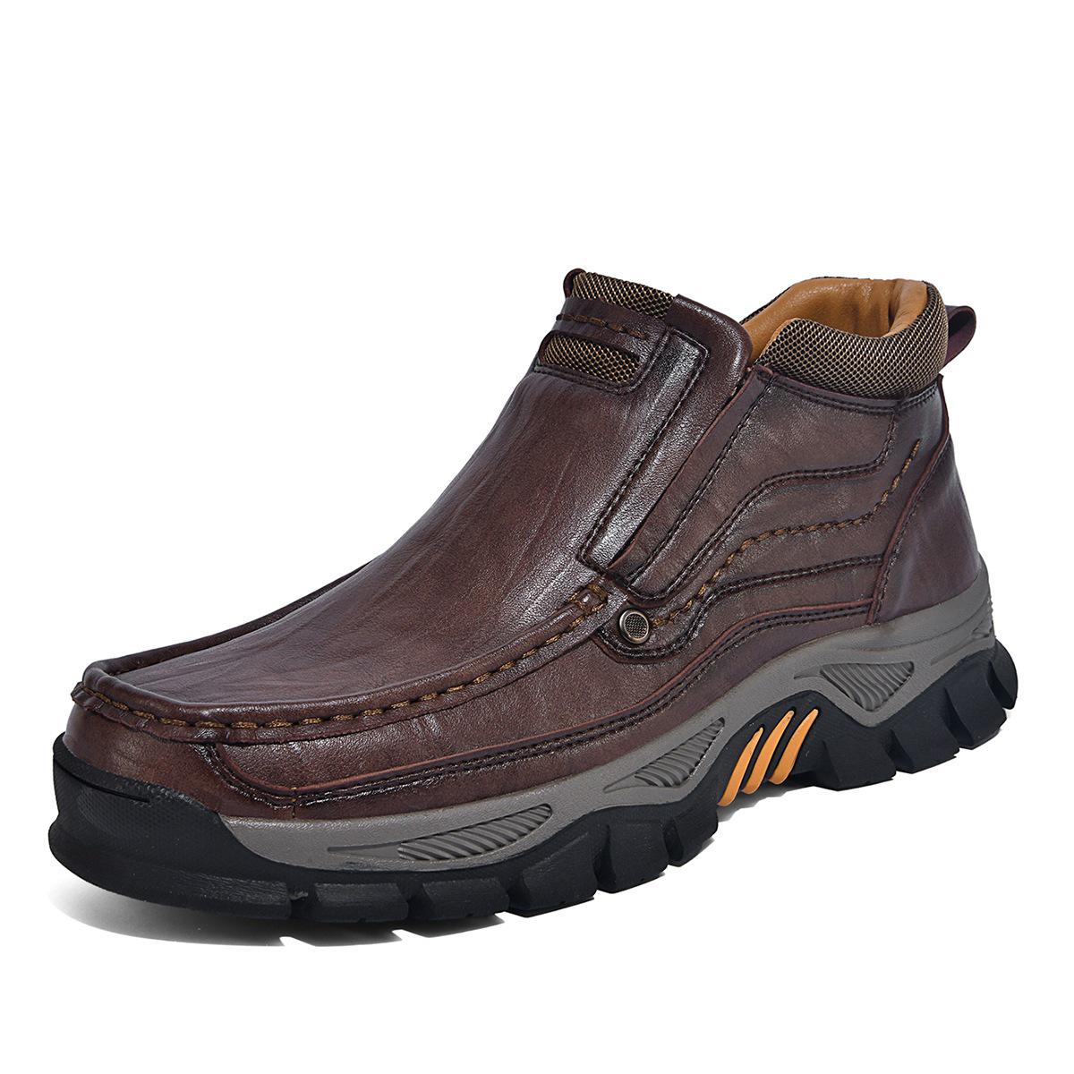 2026 New Arrival Men s Large Casual Leather Shoes - Soft Sole Autumn Boots for Middle-aged and Elderly 43