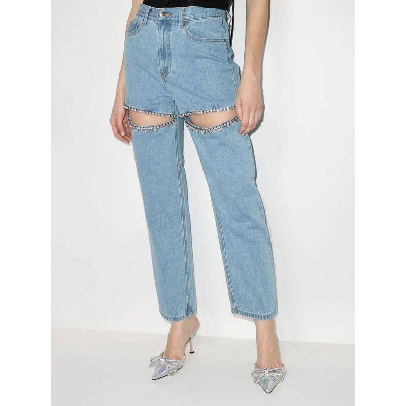 

European and American Versatile Slimming Loose High Waist Long Straight Pants Jeans Women Loose Wide Leg Pants Light Blue XXL