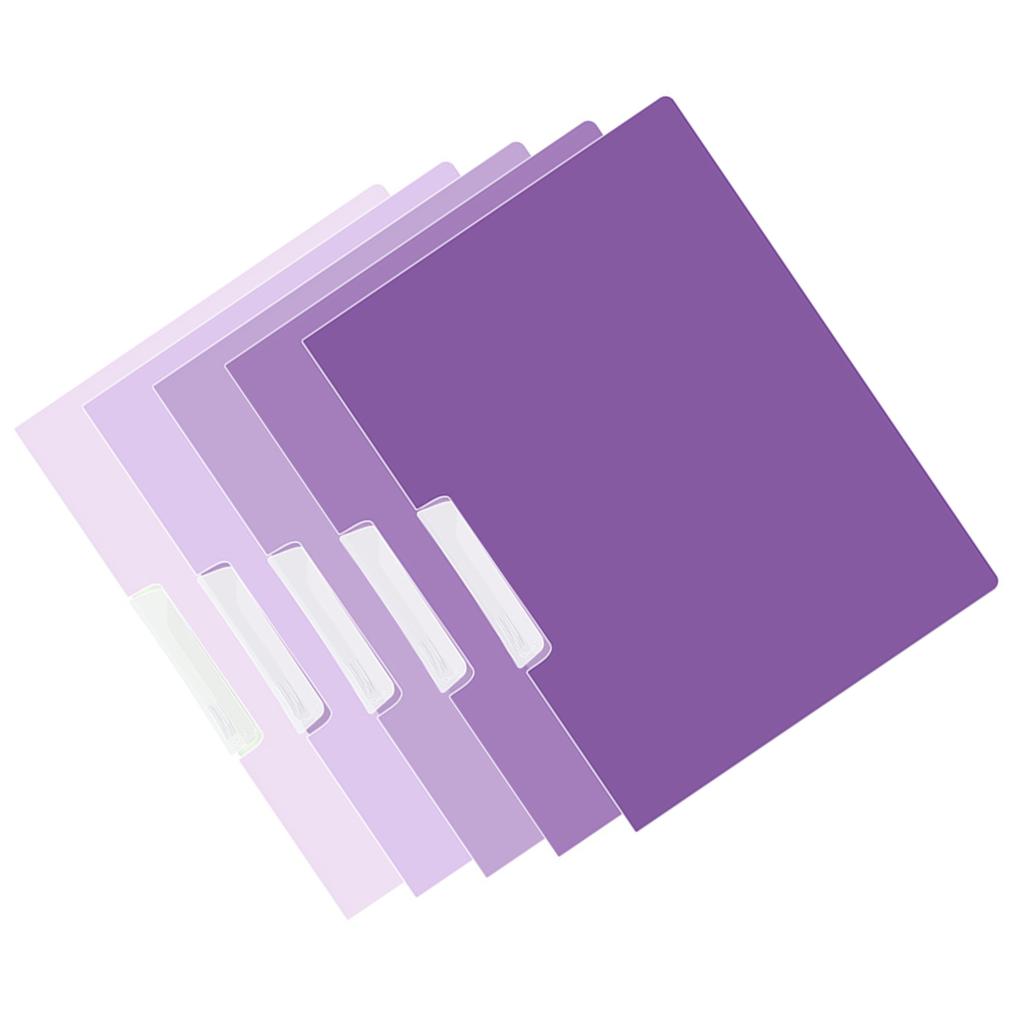 5Pcs File Folders Report Cover Set 50 Sheets Capacity Plastic Binder Paper Protector File Organizers with Side Opening