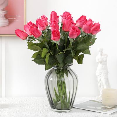 Artificial Rose Flower Buds Realistic Faux Silk Roses Bouquets Fake Flower Arrangement for Wedding Spring Mother's Day Home Table Decoration
