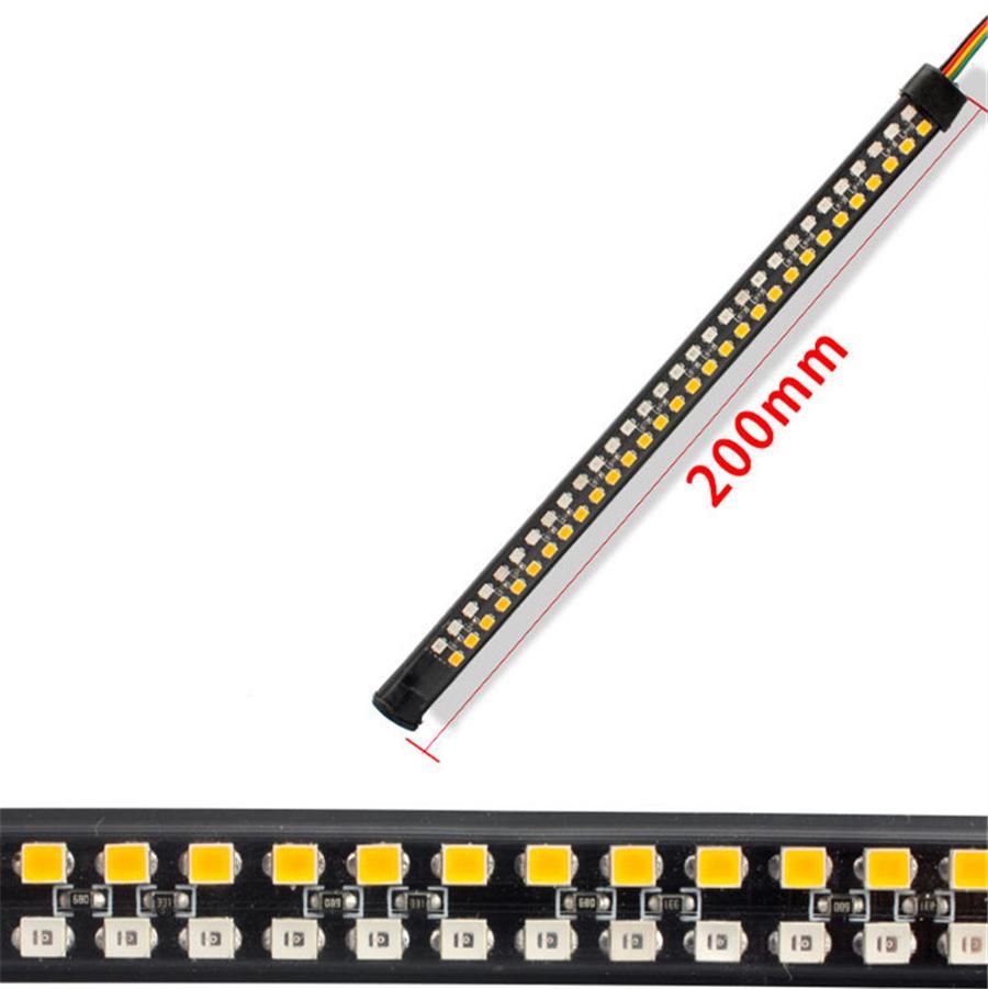 2 Pcs 20cm Motorcycle LED Rear Turn Signal Brake Light Stop Daytime Running Lamp
