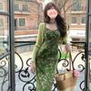 [Midsummer Story] French Floral Suspender Dress for Women's Summer Waist and Thin Straps Long Skirt
