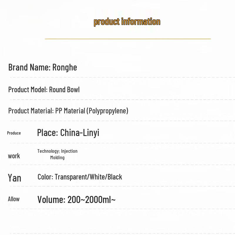 RongHe 500ml Clear Disposable Round Takeaway Bowls