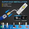 MAXGTRS 2x H3 Headlight LED Canbus No Fan High Beam 6500K White Yellow Car Fog Light Driving Lamp DRL 12V Mini Design