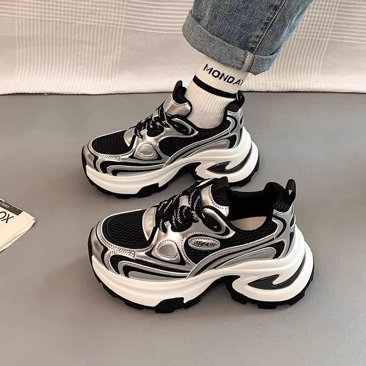 Mesh Breathable Dad Shoes Women's 2025 Summer New Thick-soled Heightened Thin Lightweight Versatile Casual Sports Shoes Tide