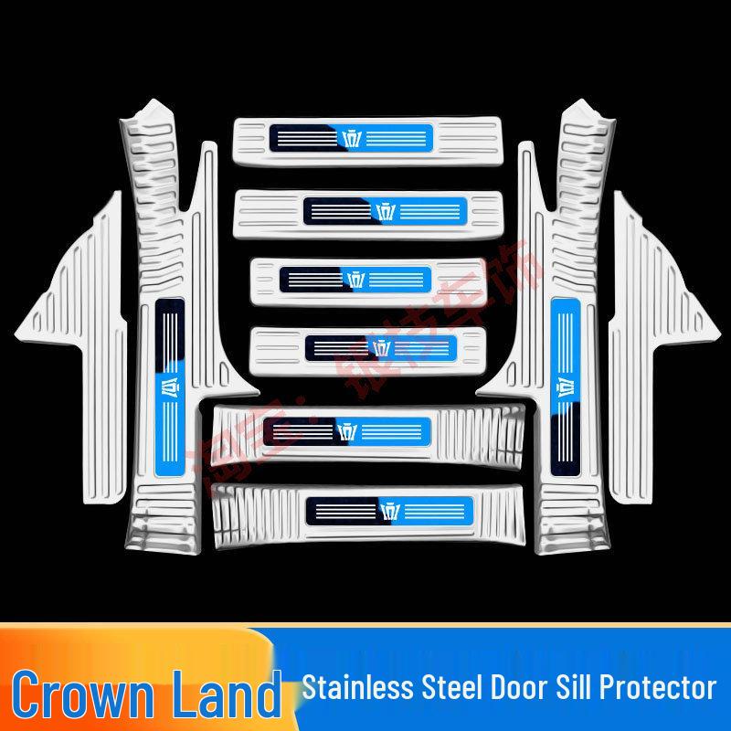 Toyota Crown Lu Fang Door Sill Strips & Trunk Protector Stainless Steel Modification Kit