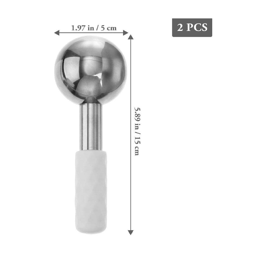 2pcs Beauty Facial Ice Globes Face Roller Massager Cooling Skin Care Body Neck Face Eyes Skin Lift Reduced Puffiness Household