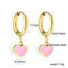 Love earrings simple personality cute girl color dripping oil heart stud earrings stainless steel earrings