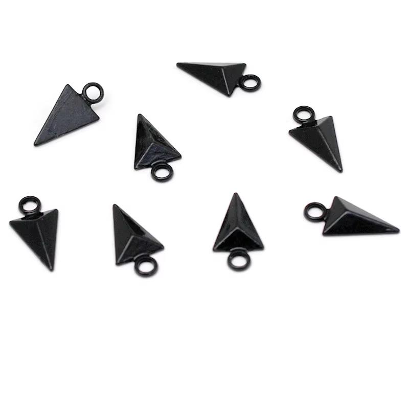 

20Pcs Triangle Charms Pendant for Earrings Bracelet Necklace Jewelry Making Stainless Steel Pendants DIY Handmade Accessories чёрный
