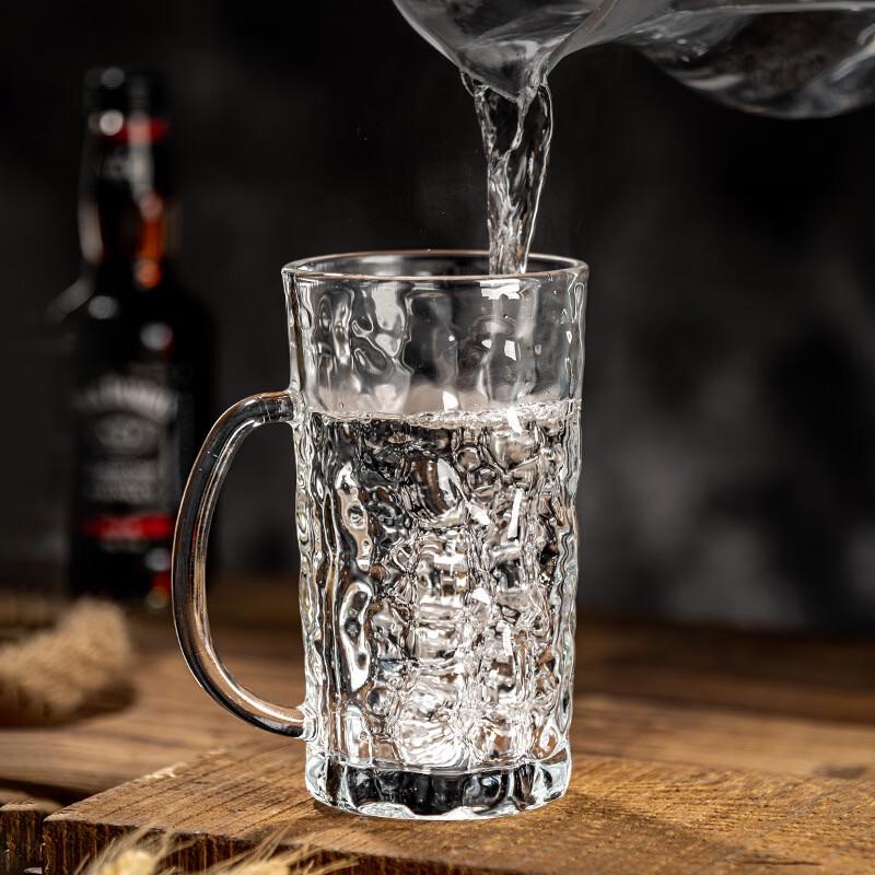 MDNG Diamond Glass Beer Mugs (Set of 4)