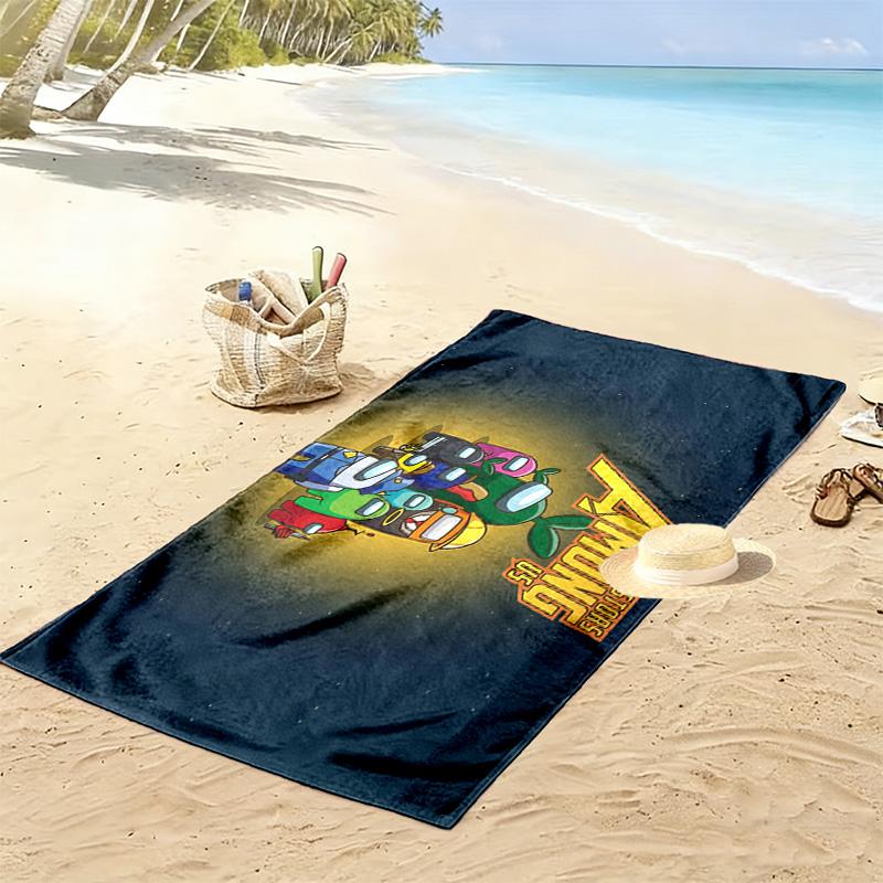 Among Us Print Beach Towel, Large Soft Quick Dry Towel for Beach Camping Swimming