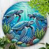 Metal Sign Ocean Turtle Wall Art Nautical Home Decor Bar Cafe