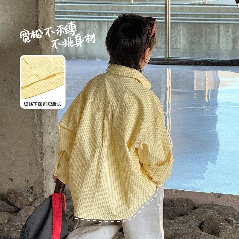 Boys Casual Long Sleeve Embroidered Stripe Shirt Big Kids Children Spring Autumn Clothing
