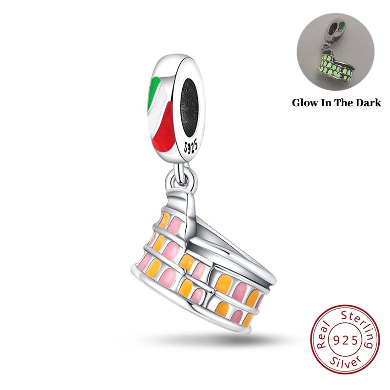 New Copper Charms Eiffel Tower Famous Scenic Spot Souvenirs Beads Fit Original Bracelets Fine Diy Jewelry Gifts