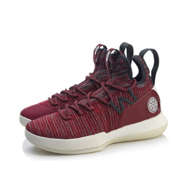 Li Ning All In Team 6 Wade Collection Non Slip Lightweight Mid Top Basketball Shoes Men's Red White ABAP005-3