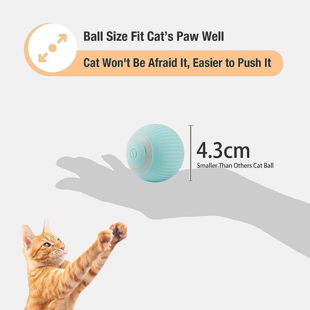 Interactive Smart Cat Ball Quiet Cat Toys for Indoor Cats Adult Automatic 360° Rotating Kitten Toys Intelligent Automatic Mobile Ball Pet Toy