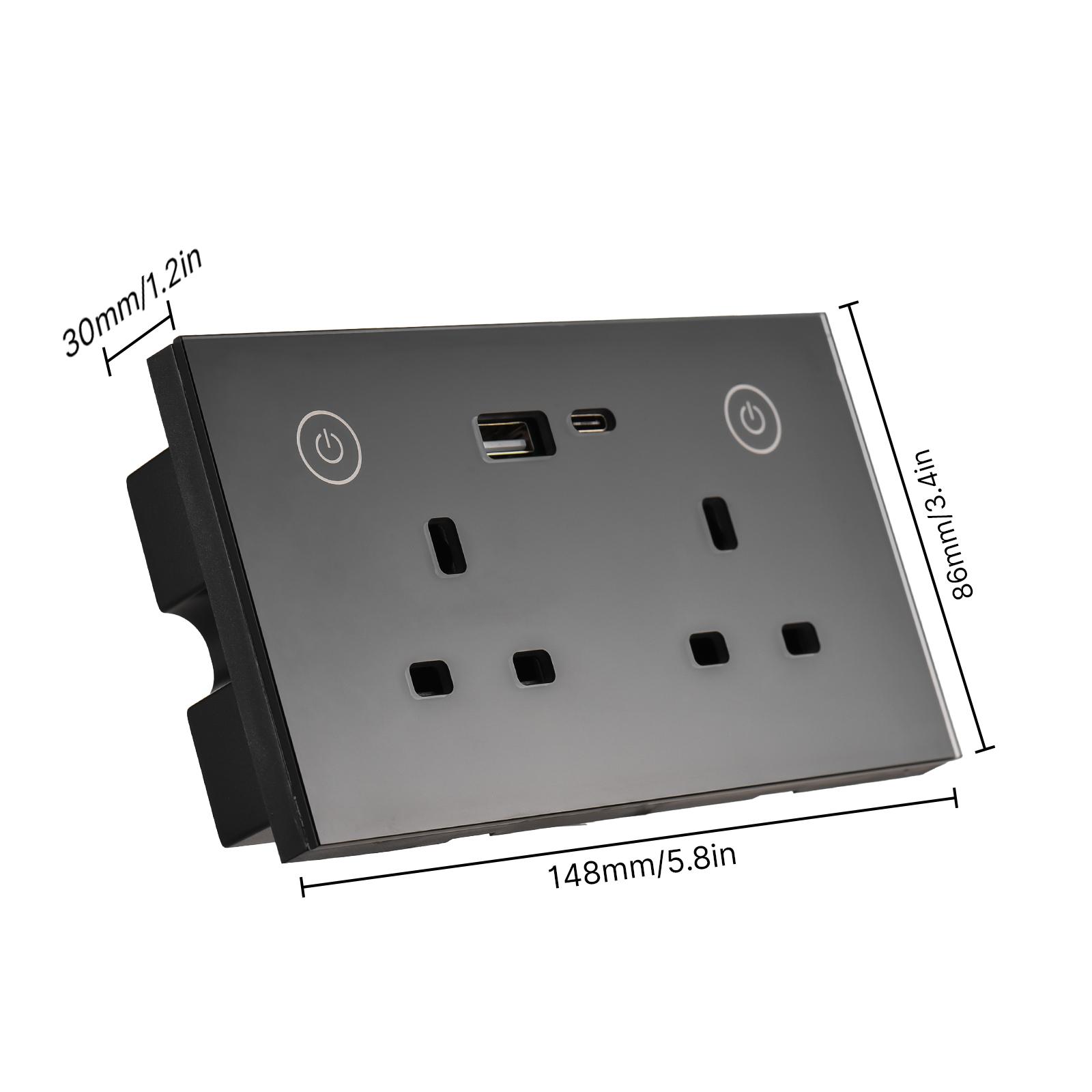 Сенсорный выключатель света WiFi Умная розетка Огнестойкая стеклянная панель Память — фото 3