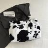 New Large Capacity Winter Travel Tote Bag Cow Printing Shoulder Bag Ladies Handbag Shopper Bags For Women