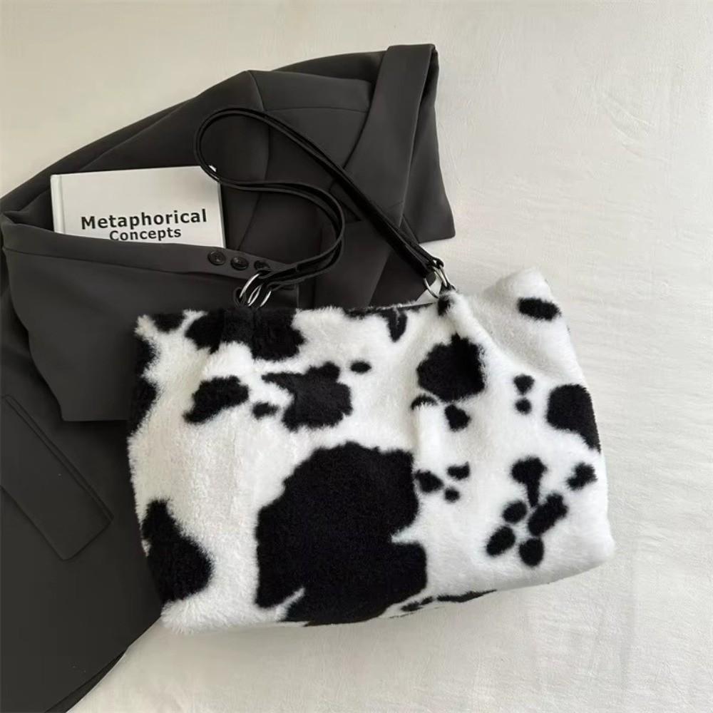 New Large Capacity Winter Travel Tote Bag Cow Printing Shoulder Bag Ladies Handbag Shopper Bags For Women
