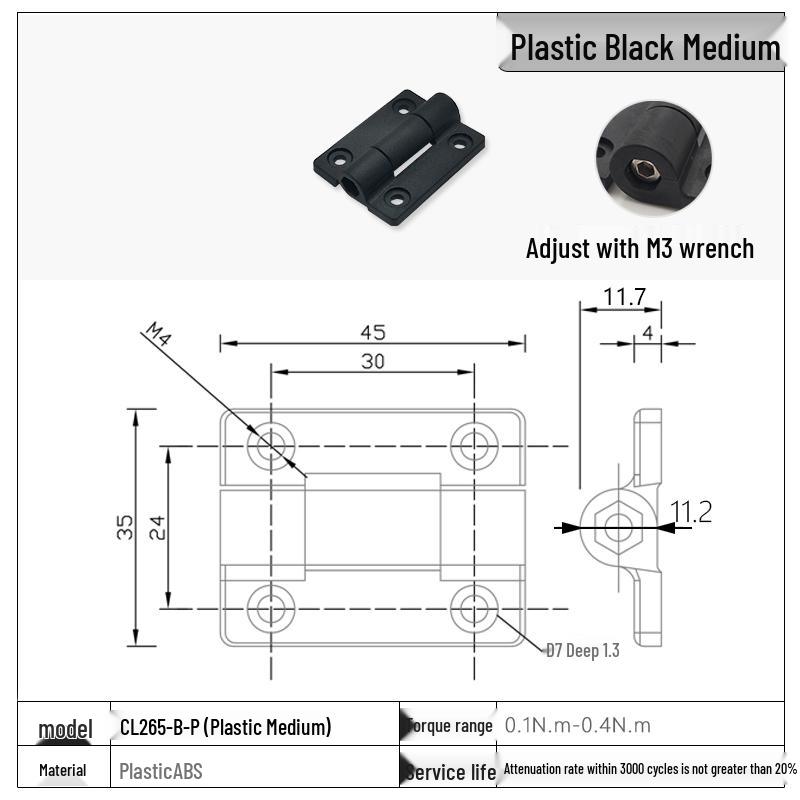 Stainless Steel Adjustable Torque Damping Hinge with Positioning Stop