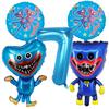 Game Huggy Wuggy Number Balloons Decoration Poppy Playtime Birthday Party Ballon Set Baby Shower Cartoon Round Foil Balloon